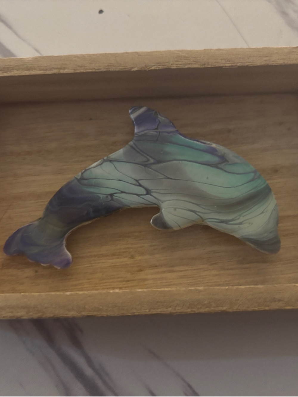 Blue-Green Dolphin Sculpture - Home Art